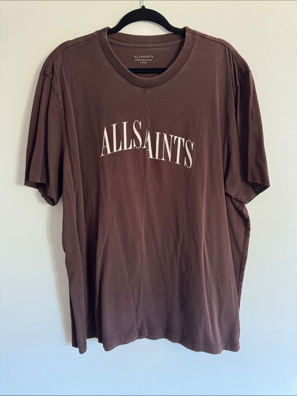 AllSaints Brown Graphic Logo Tee